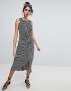 New Look Twist Front Midi Dress - Black