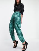 Asos Design Tie Dye Sweatpants In Green