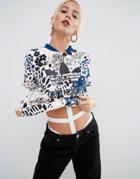 Adidas Originals Multi Floral Print Oversized T-shirt - Multi