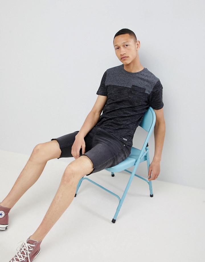 Brave Soul Space Dye Pocket T-shirt - Gray