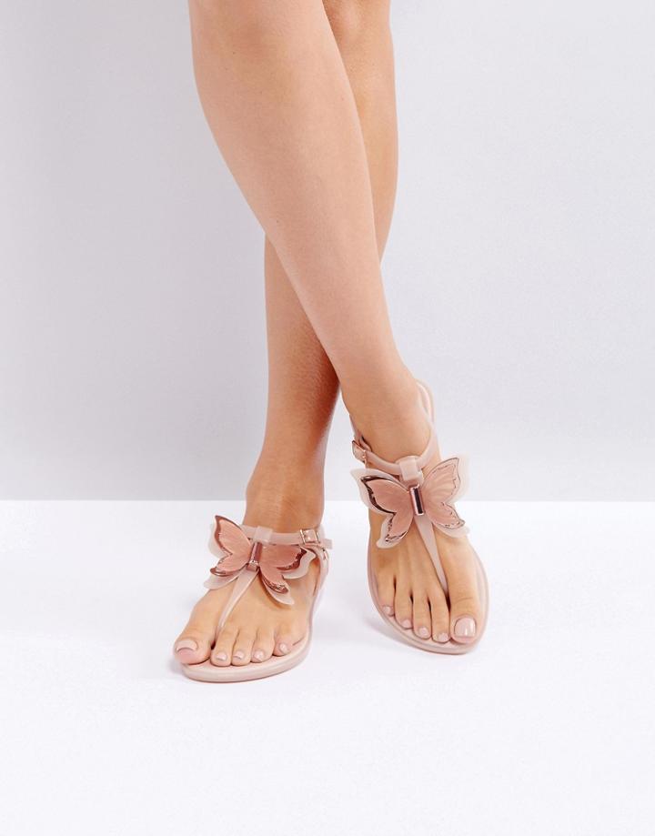 Melissa Solar Butterfly Flat Sandal - Gold