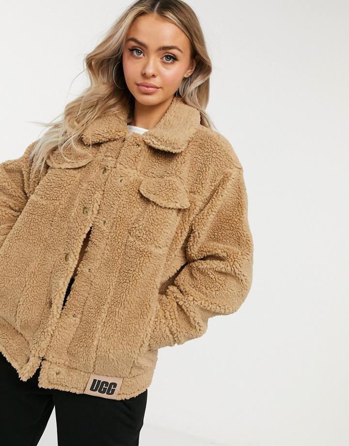 Ugg Frankie Shearling Trucker Jacket In Camel-neutral