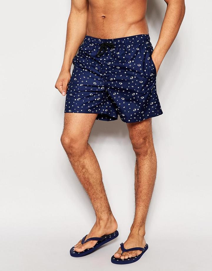D-struct Space Swim Shorts In Blue - Blue