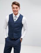 Asos Slim Suit Vest In Mid Blue - Blue