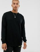 Asos Design Oversized Long Sleeve T-shirt With Crew Neck In Black