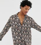 Reclaimed Vintage Inspired Snake Skin Print Shirt - Brown