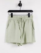 & Other Stories Linen Shorts In Light Green
