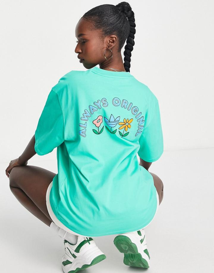 Adidas Originals Always Originals Back Print Logo T-shirt In Green
