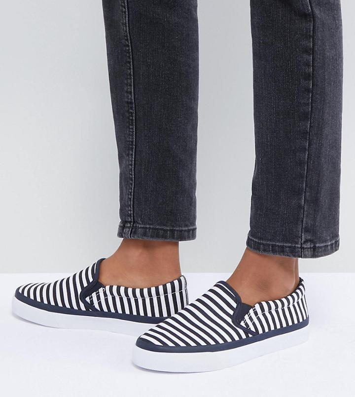 Asos Design Dab Stripe Sneakers - Blue