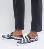 Asos Design Dab Stripe Sneakers - Blue
