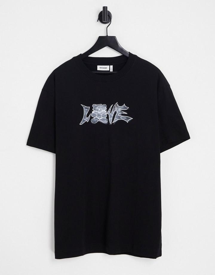 Weekday Oversized Graphic Back Printed T-shirt-white