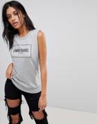 Criminal Damage Sleeveless Sweatshirt With Logo - Gray