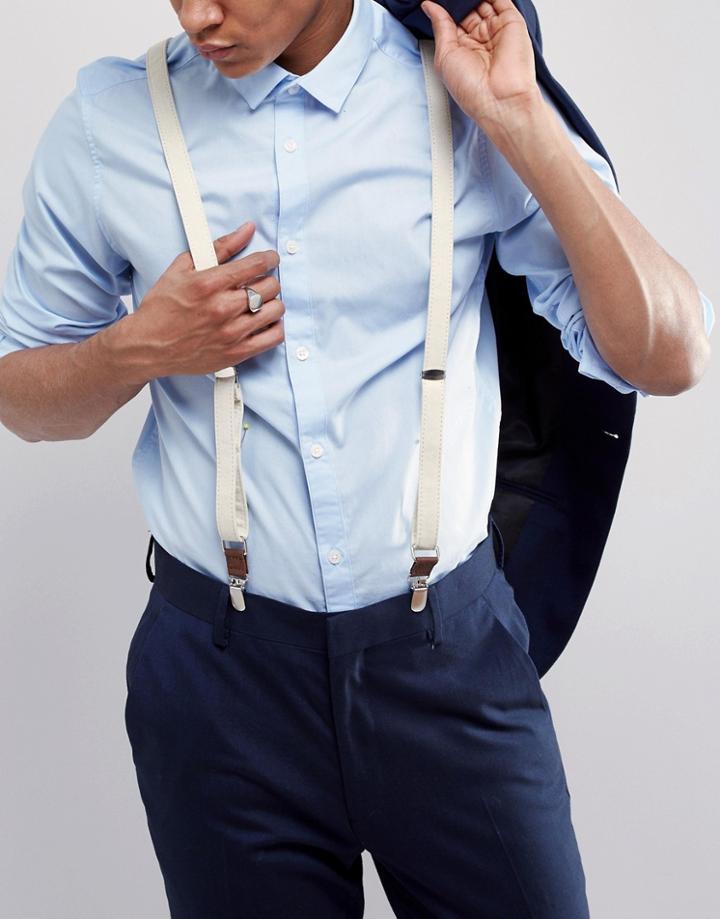 Asos Wedding Suspenders In Yellow - Yellow