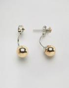 Asos Star & Gold Bead Swing Earrings - Cream