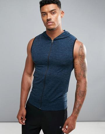 Ki5-a Sleeveless Hoodie - Navy