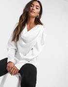 River Island Cowl Neck Blouse In White