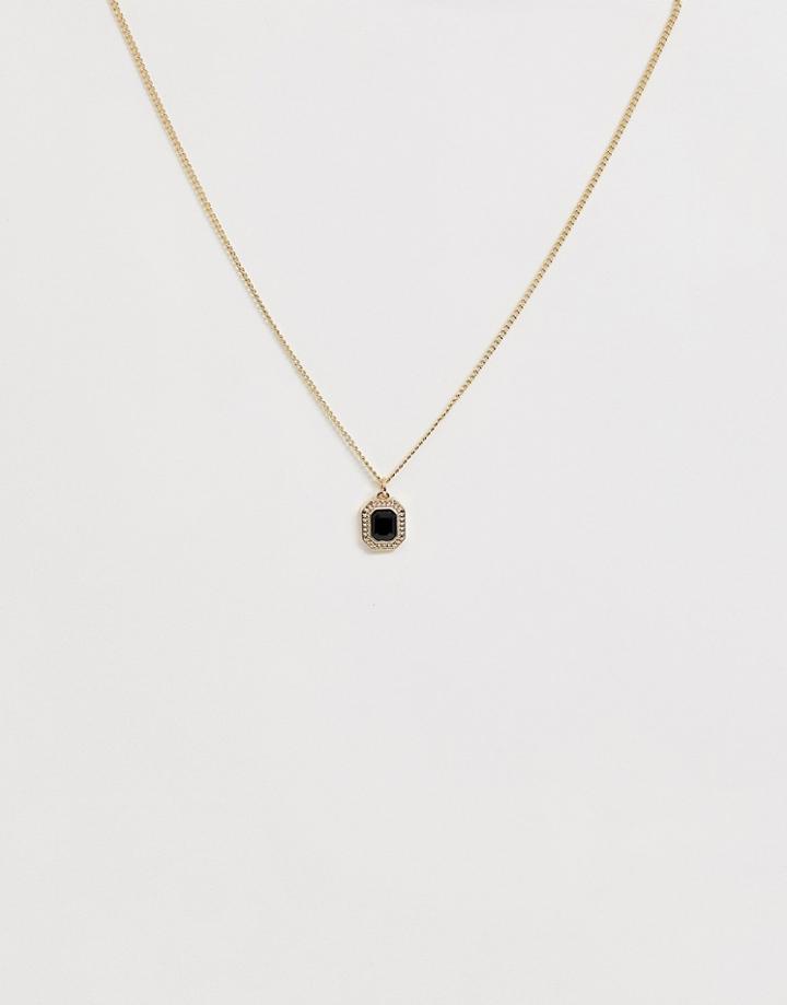 Designb Black Cut Necklace In Gold - Gold