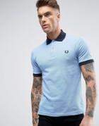 Fred Perry Reissues Polo Contrast Rib In Sky Blue/navy - Blue