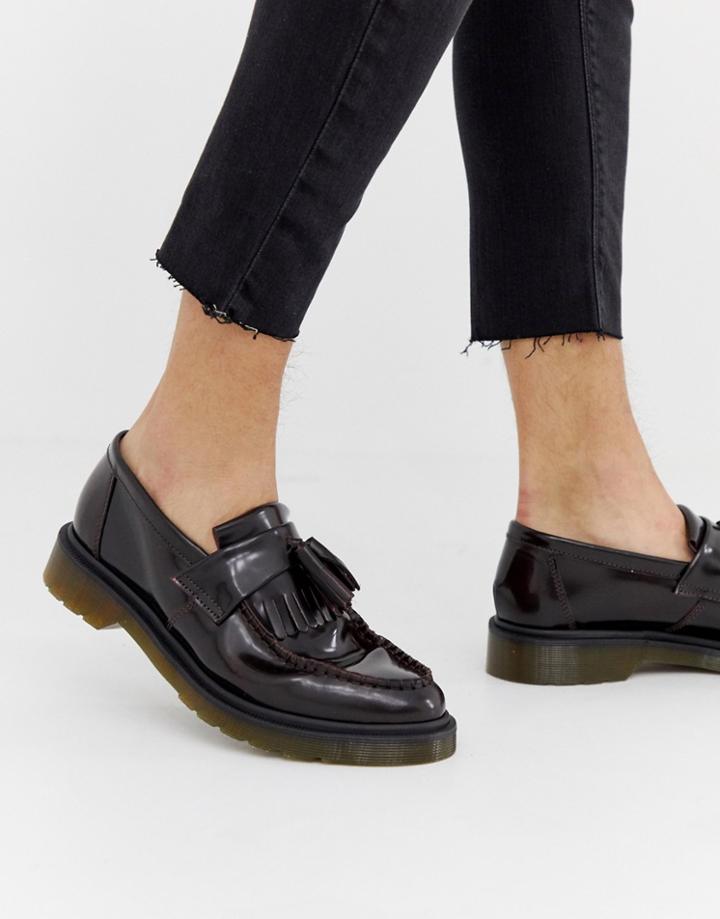 Dr Martens Adrian Tassel Loafers In Burgundy-red