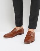 Asos Loafers In Tan Leather With Brogue Detail And Natural Sole - Tan