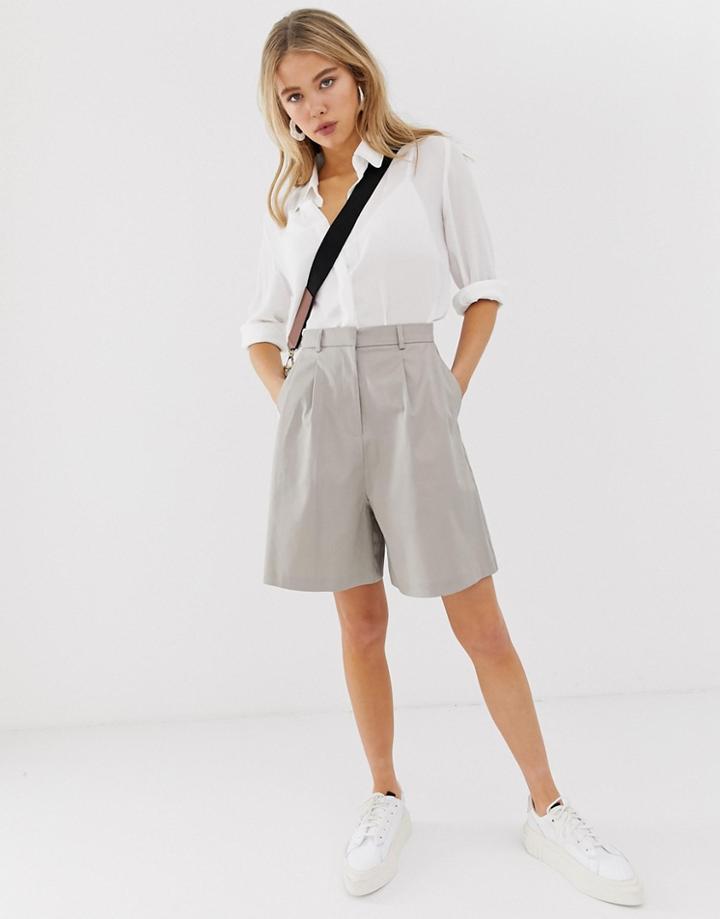 Asos Design Mom Shorts-stone
