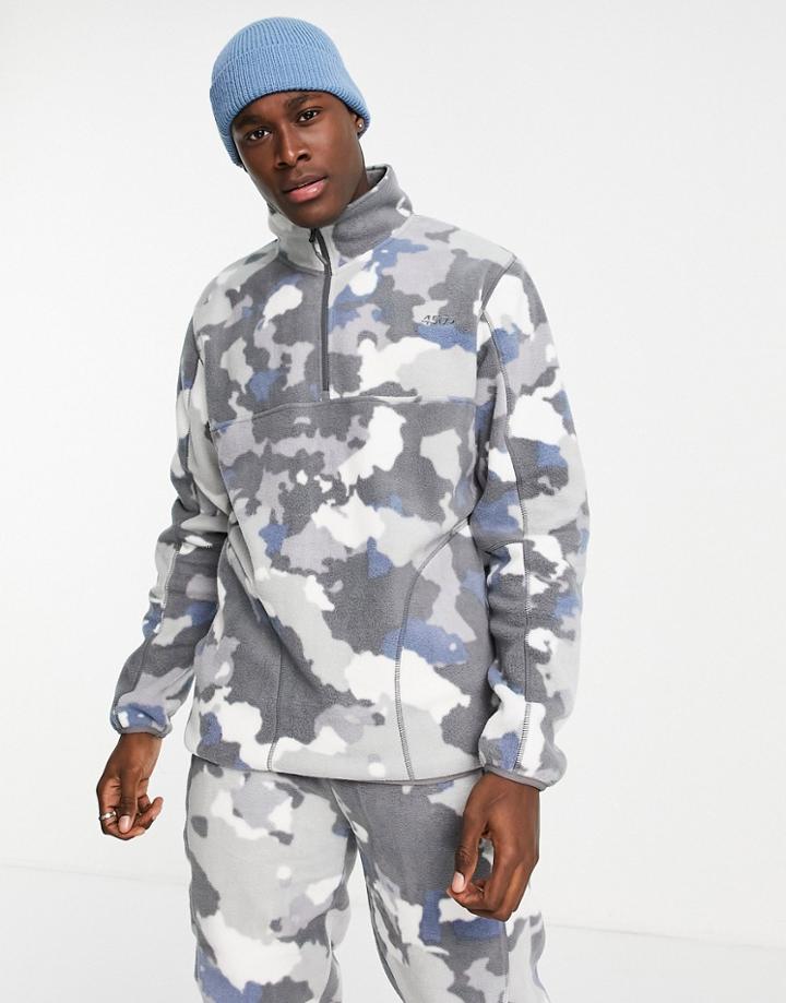 Asos 4505 Ski Fleece With Camo Print-grey