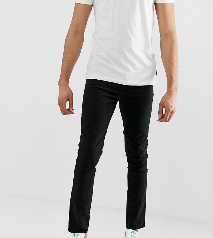 Asos Design Tall Skinny Ankle Grazer Chinos In Black - Black