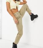 Reclaimed Vintage Peg Pant In Check-white