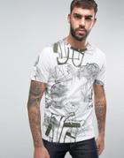 Only & Sons T-shirt With All Over Print - White
