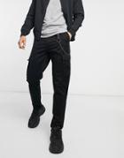 Pull & Bear Cargo Chinos In Black With Chain