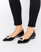 Lost Ink Jules Black Ballerina Shoes - Black