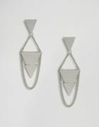 Asos Statement Triangle Earrings - Silver