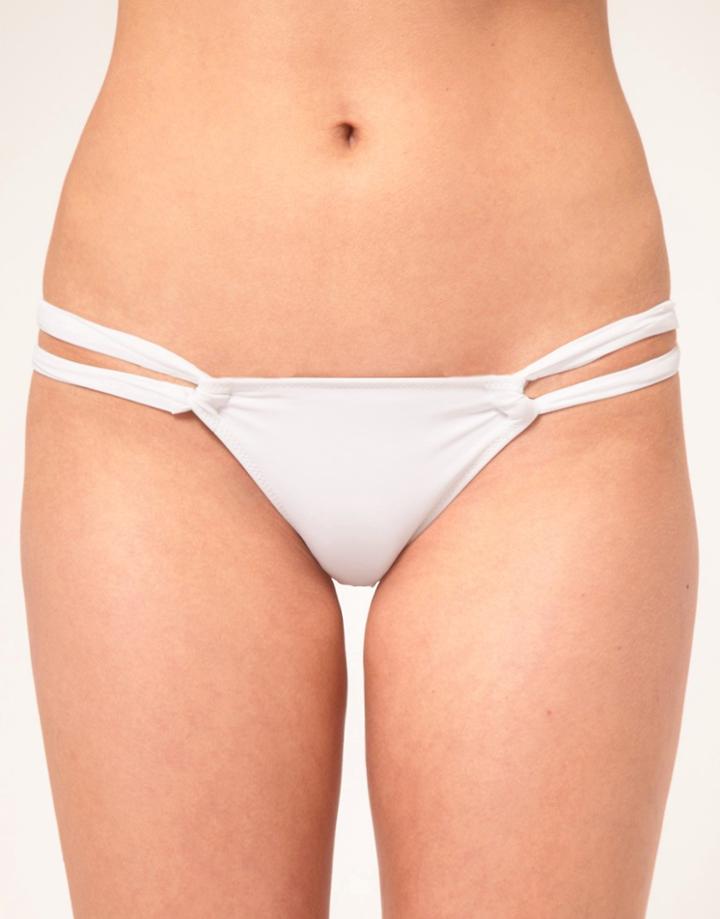 Charlie By Matthew Zink Low Rise Bikini Bottom - White