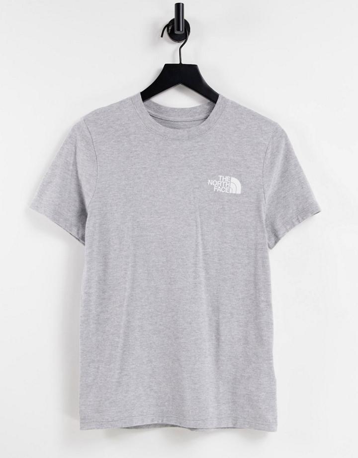 The North Face Nse Box Back Print T-shirt In Light Gray-grey