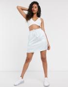 Puma Satin Skirt In Blue With Side Splits-blues