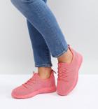 Asos Dedicate Wide Fit Knitted Sneakers - Pink