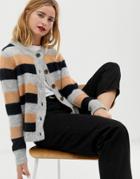 Selected Femme Multi Stripe Knitted Cardigan - Multi