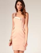 Asos Folded One Shoulder Dress - Pink