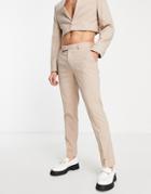 Asos Design Slim Suit Pants In Brown