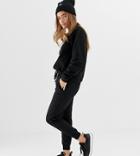 Asos Design Petite Ultimate Sweat And Jogger With Tie Tracksuit - Black