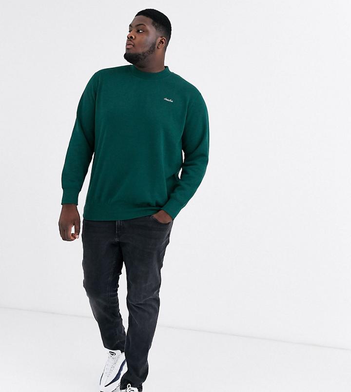 Jack & Jones Originals Drop Shoulder Logo Sweat In Green