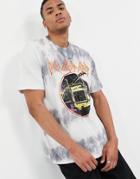 Pull & Bear Def Leppard Tie-dye T-shirt-white