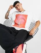 Weekday Stefy Oversized T-shirt With Print In Off-white