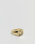 Asos Design Gold Pinky Ring With Coin - Gold