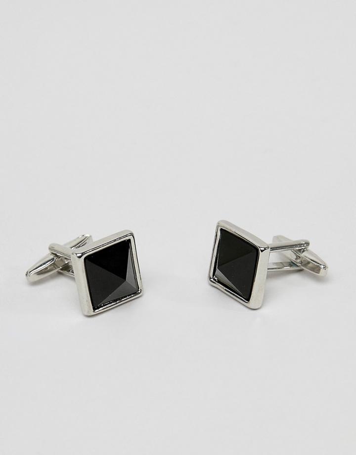 Designb Stone Cufflinks In Silver - Silver