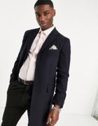 Harry Brown Navy Wool Mix Coat