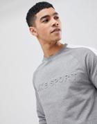 Luke Sport Textual Debossed Logo Sweat In Gray Marl Suit 1 - Gray
