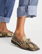 Na-kd Super Squared Hardware Loafers Beige Snake-neutral