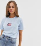 Daisy Street Relaxed T-shirt With Los Angeles Embroidery-blue