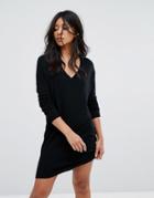 Jdy Long Sleeve Knitted Dress - Black